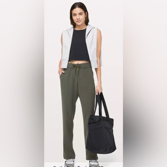 Lululemon On the Right olive Track Pant. Size 4.  VGUC - Picture 2 of 13